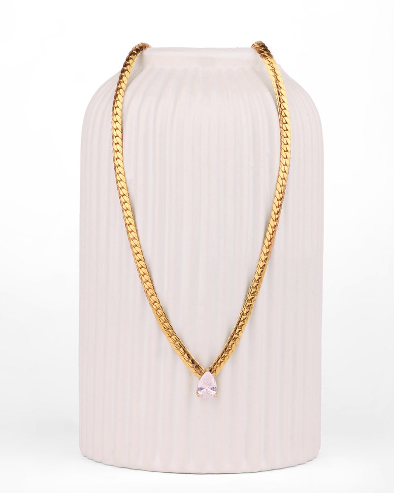 TAAHIRA Opal Stud Gold Plated Necklace - Image 2